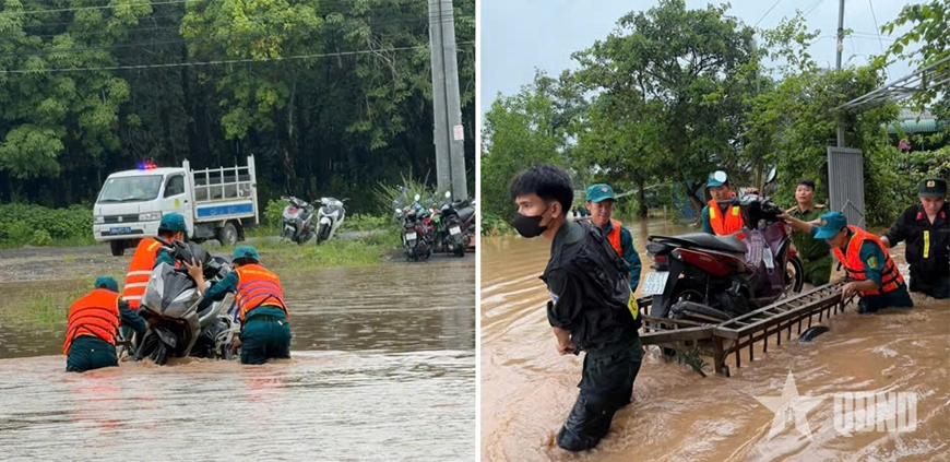 Đồng Nai: Cán bộ, chiến sĩ tích cực hỗ trợ nhân dân vùng ngập